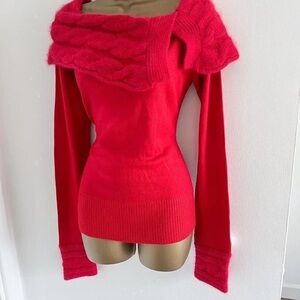 Chic Off-the-Shoulder Red Sweater